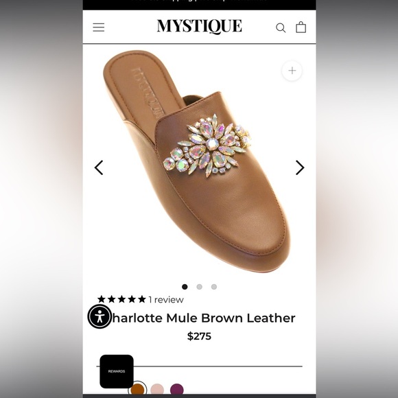 Mystique Mules Size 10 Brown Embellished Crystals NWOT - Picture 14 of 15